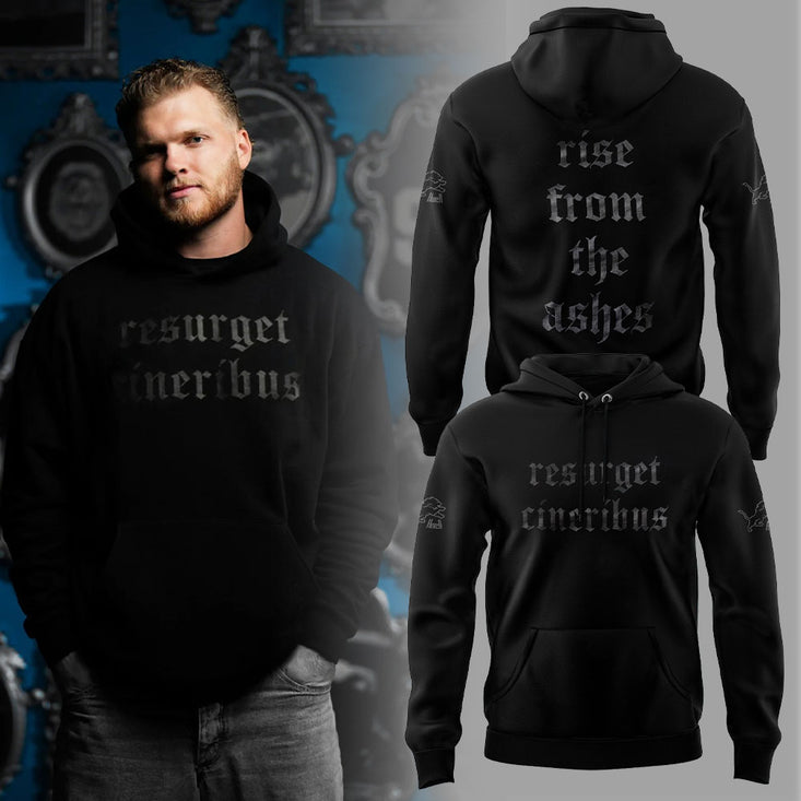Aidan Hutchinson Black House Of Hutch X Detroit Lions Resurget Cineribus Limited Edition Hoodie