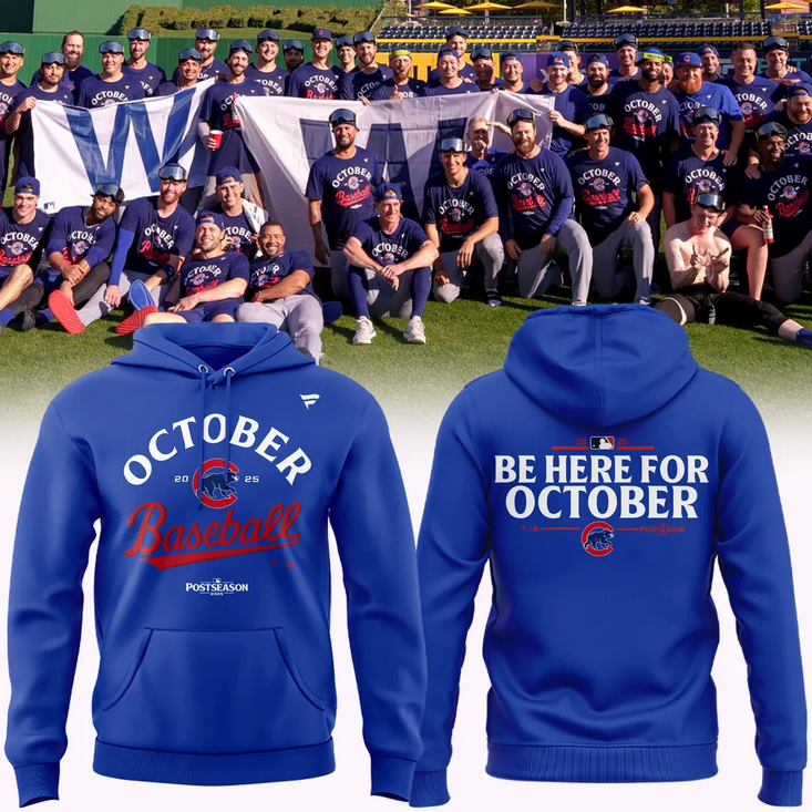 2025 October Clinched Chicago Cubs T-Shirt Hoodie 