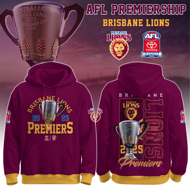 Brisbane Lions Afl 2025 Champions Hoodie