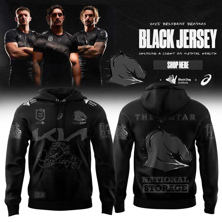 Brisbane Broncos Black Mascot Hoodie