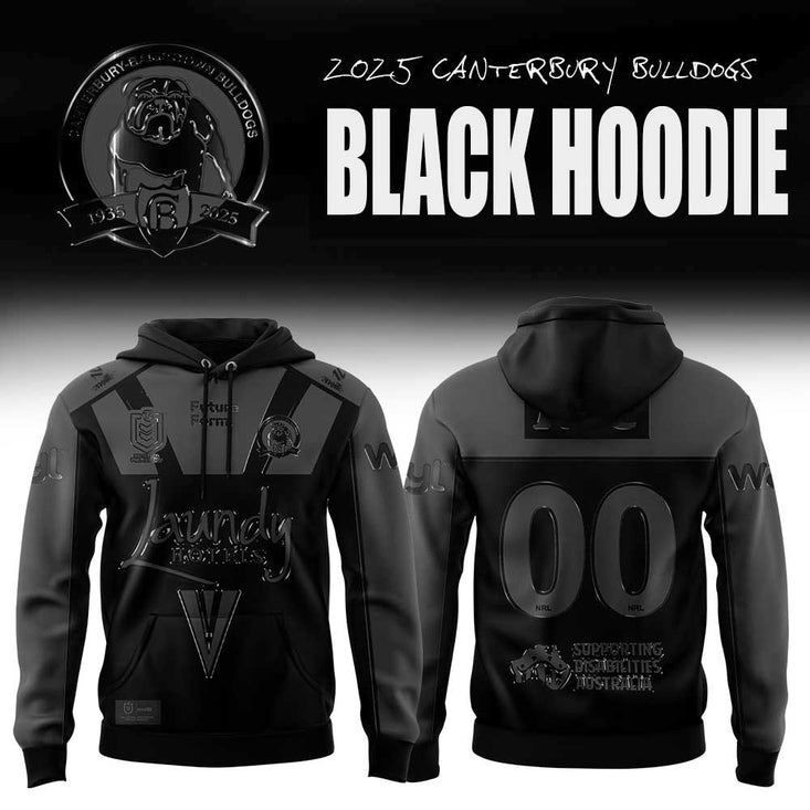 Canterbury Bulldogs Back In Black Hoodie