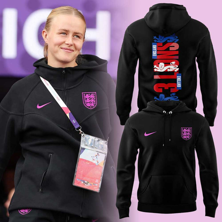 England Fb 2025 Black Hoodie