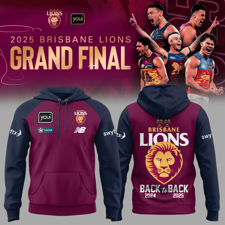 Brisbane Lions Afl 2025 Champions Hoodie