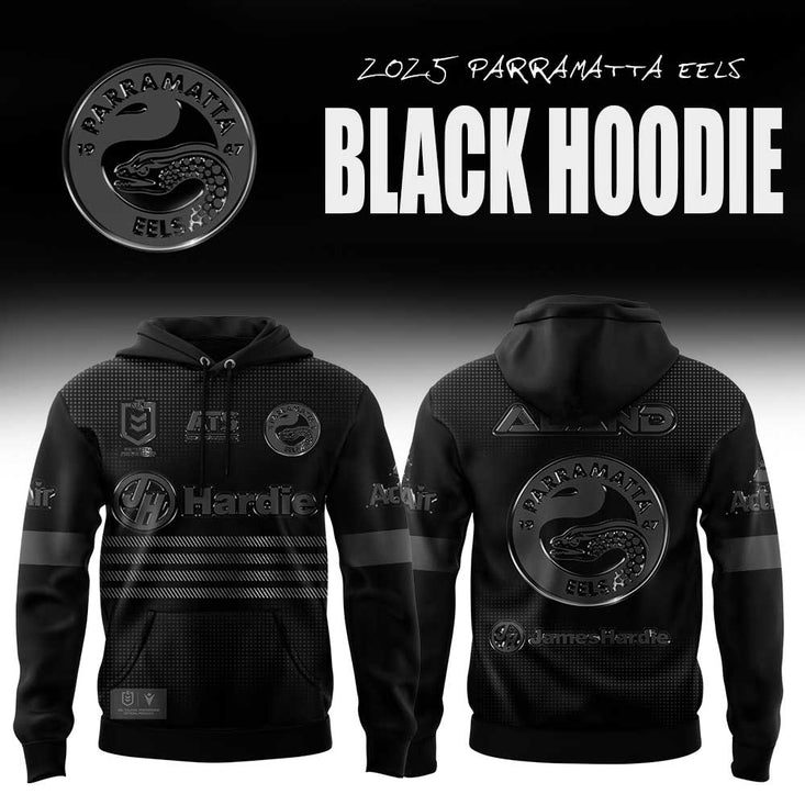 Parramatta Eels Back In Black Hoodie