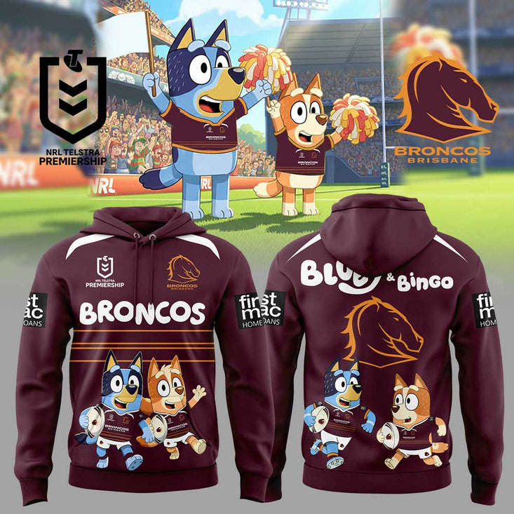 Brisbane Broncos X Bluey And Bingo Hoodie