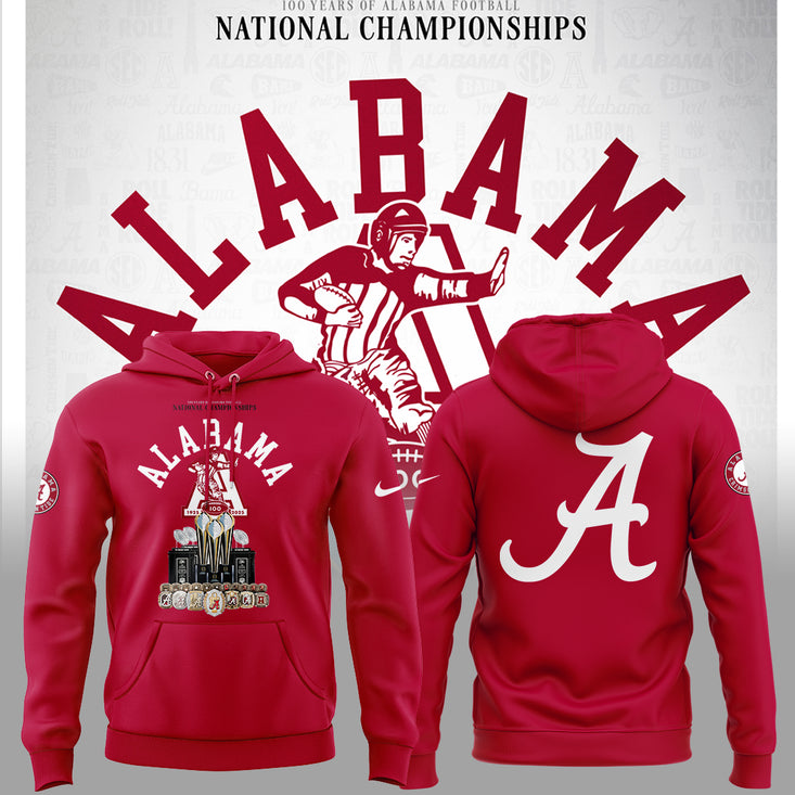 Alabama Fb Celebrating 100 Years Of National Championships Hoodie