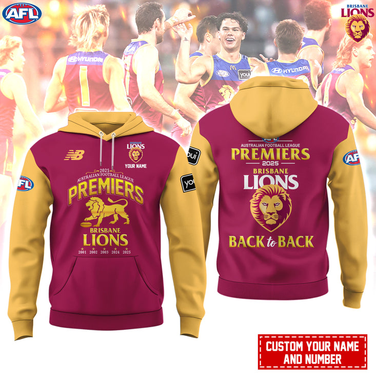 Brisbane Lions Afl 2025 Champions Hoodie