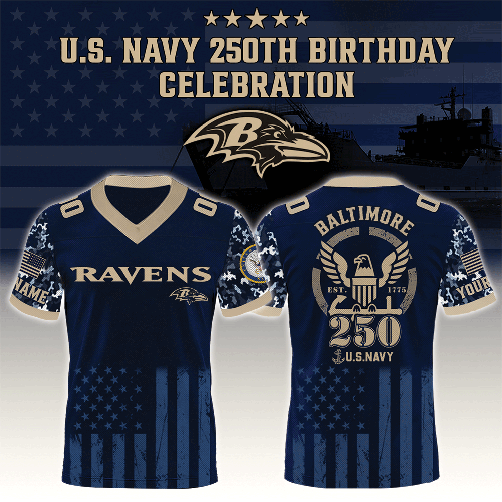 Baltimore Ravens X U.S. Navy 250Th Birthday Jersey For Women