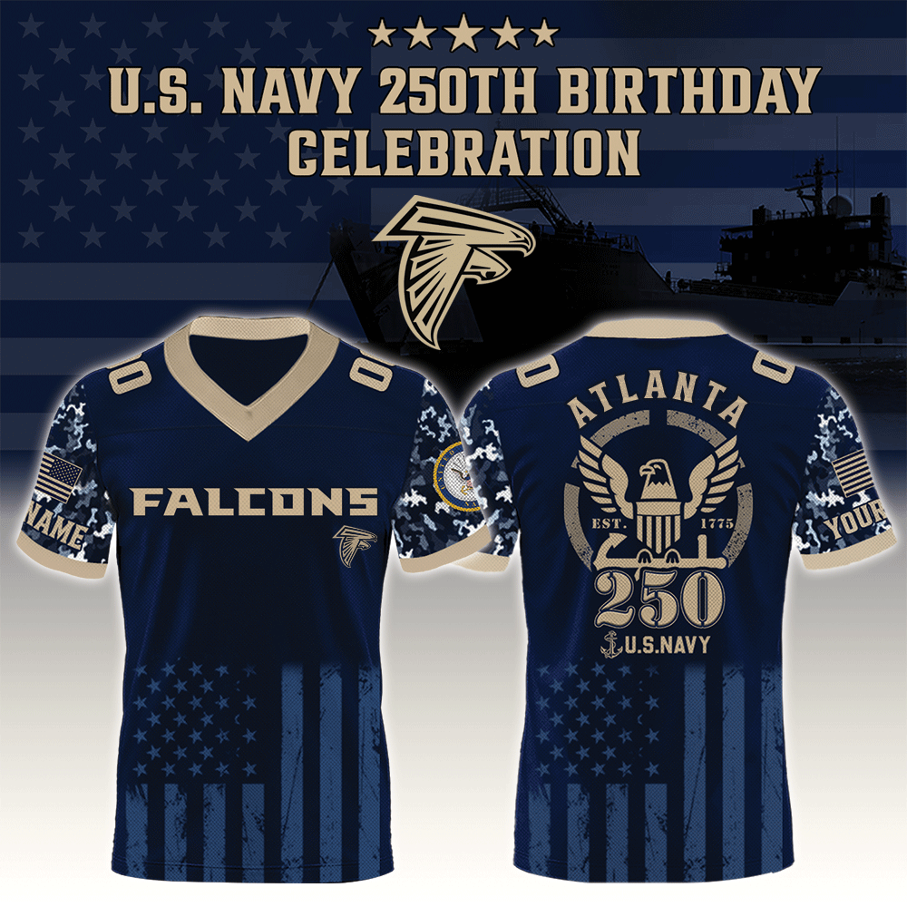 Atlanta Falcons X U.S. Navy 250Th Birthday Jersey For Women