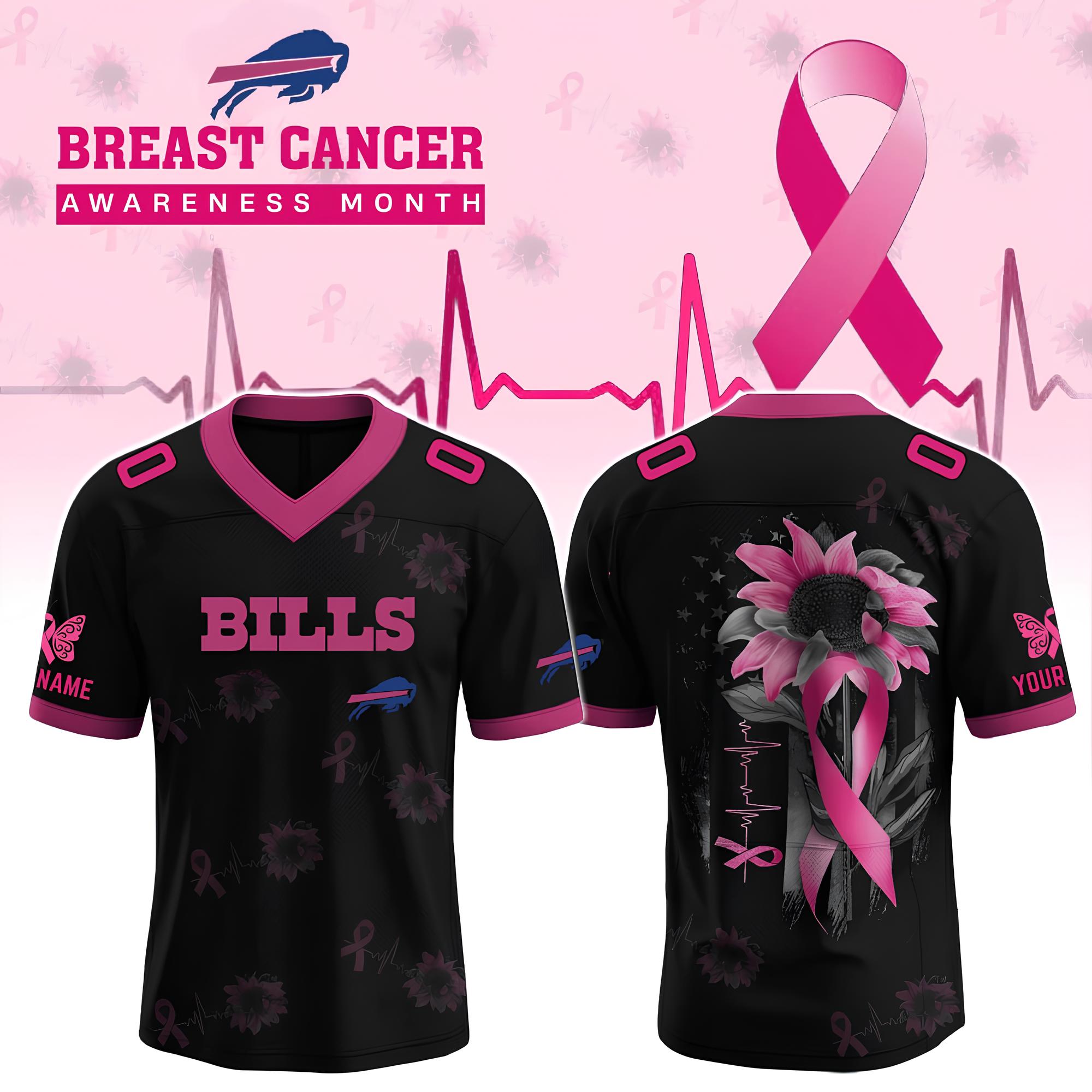 Buffalo Bills X Breast Cancer Awareness Month Black Football Jersey