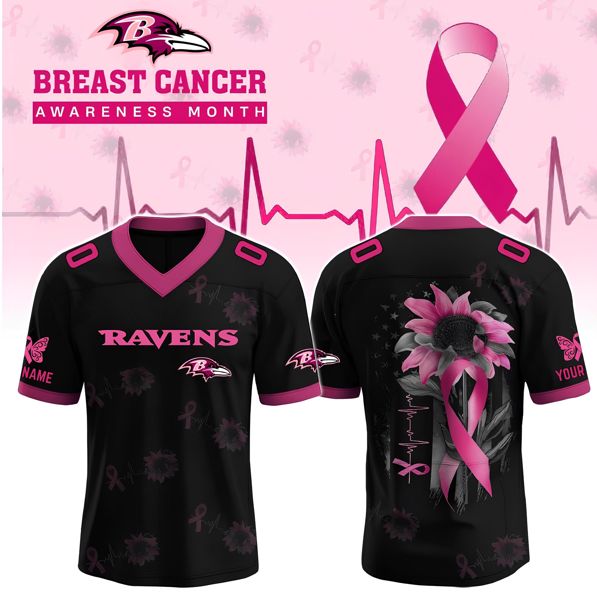 Baltimore Ravens X Breast Cancer Awareness Month Black Football Jersey