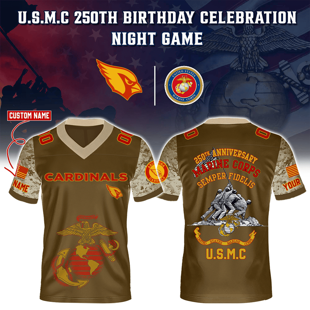 Arizona Cardinals X U.S.M.C 250Th Birthday Celebration Football Jersey