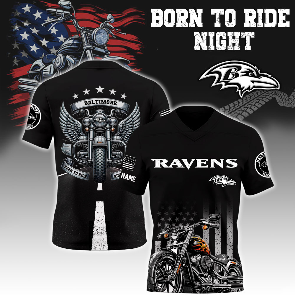 Baltimore Ravens X Born To Ride Night Jersey