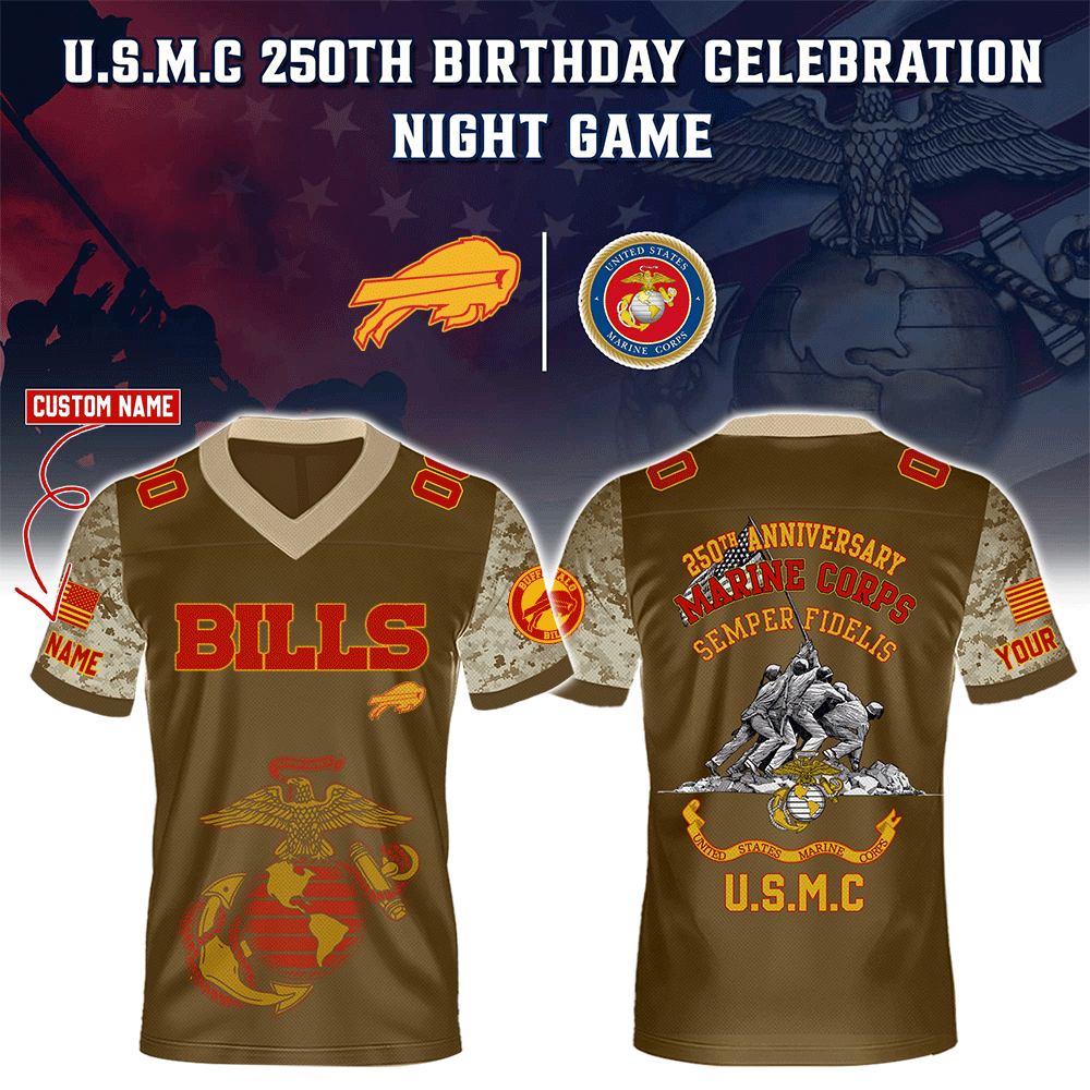 Buffalo Bills X U.S.M.C 250Th Birthday Celebration Football Jersey