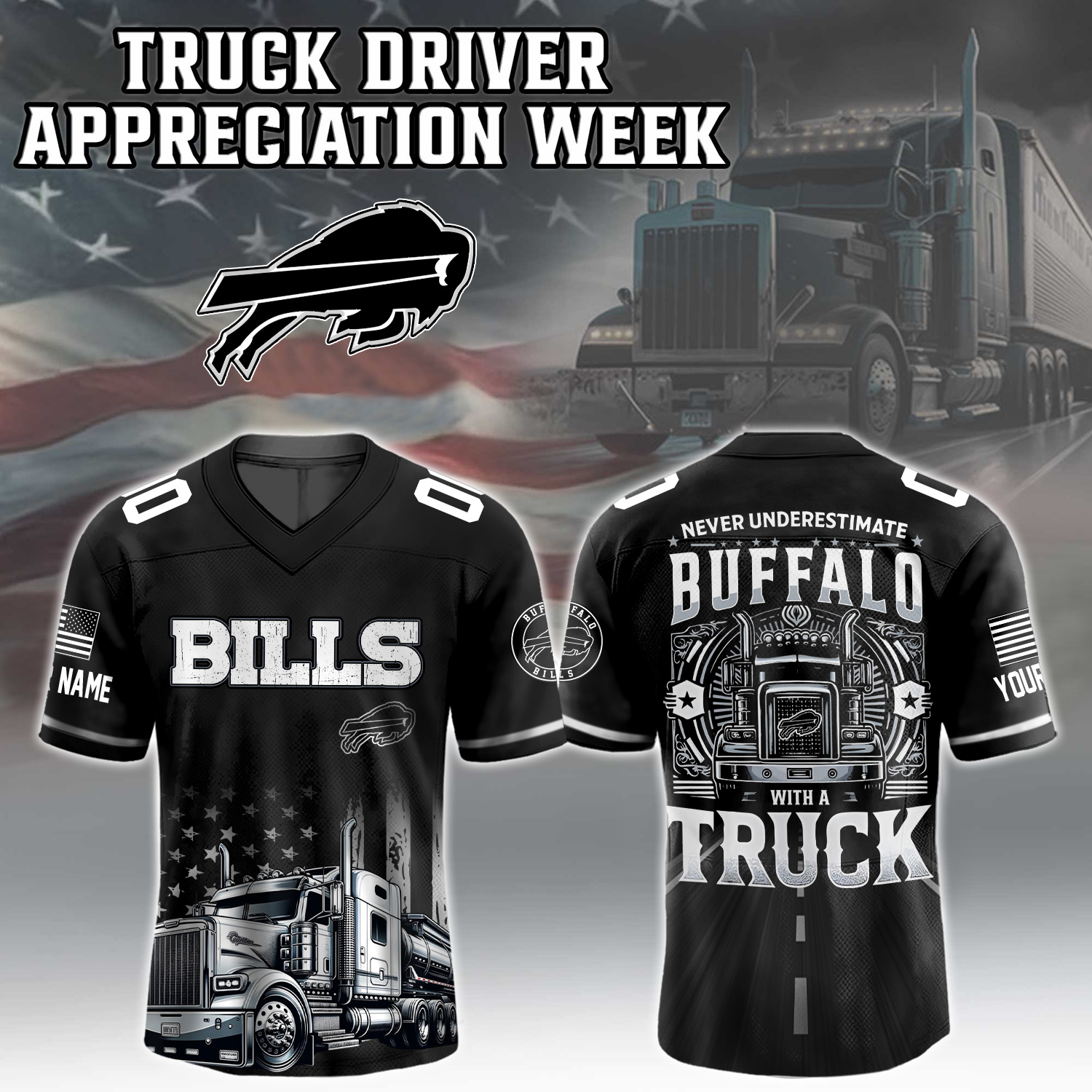 Buffalo Bills X Truck Driver Appreciation Week Football Jersey 2025