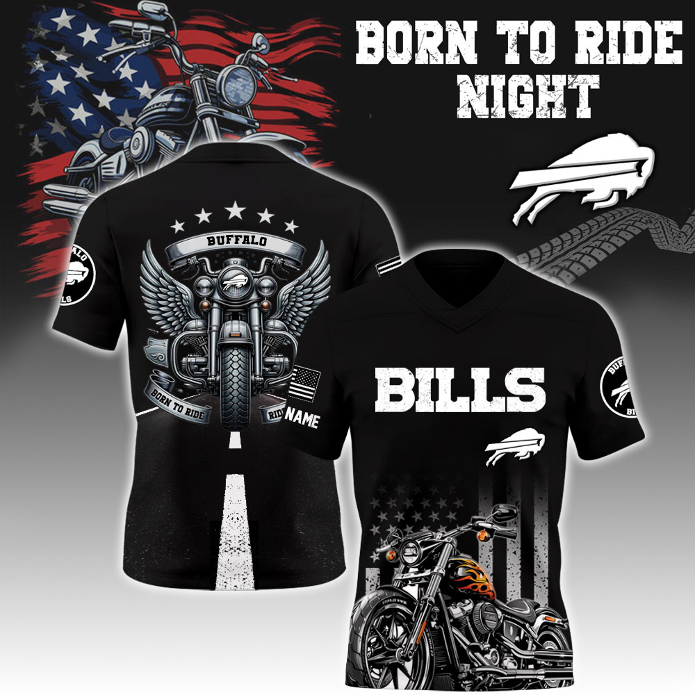 Buffalo Bills X Born To Ride Night Jersey