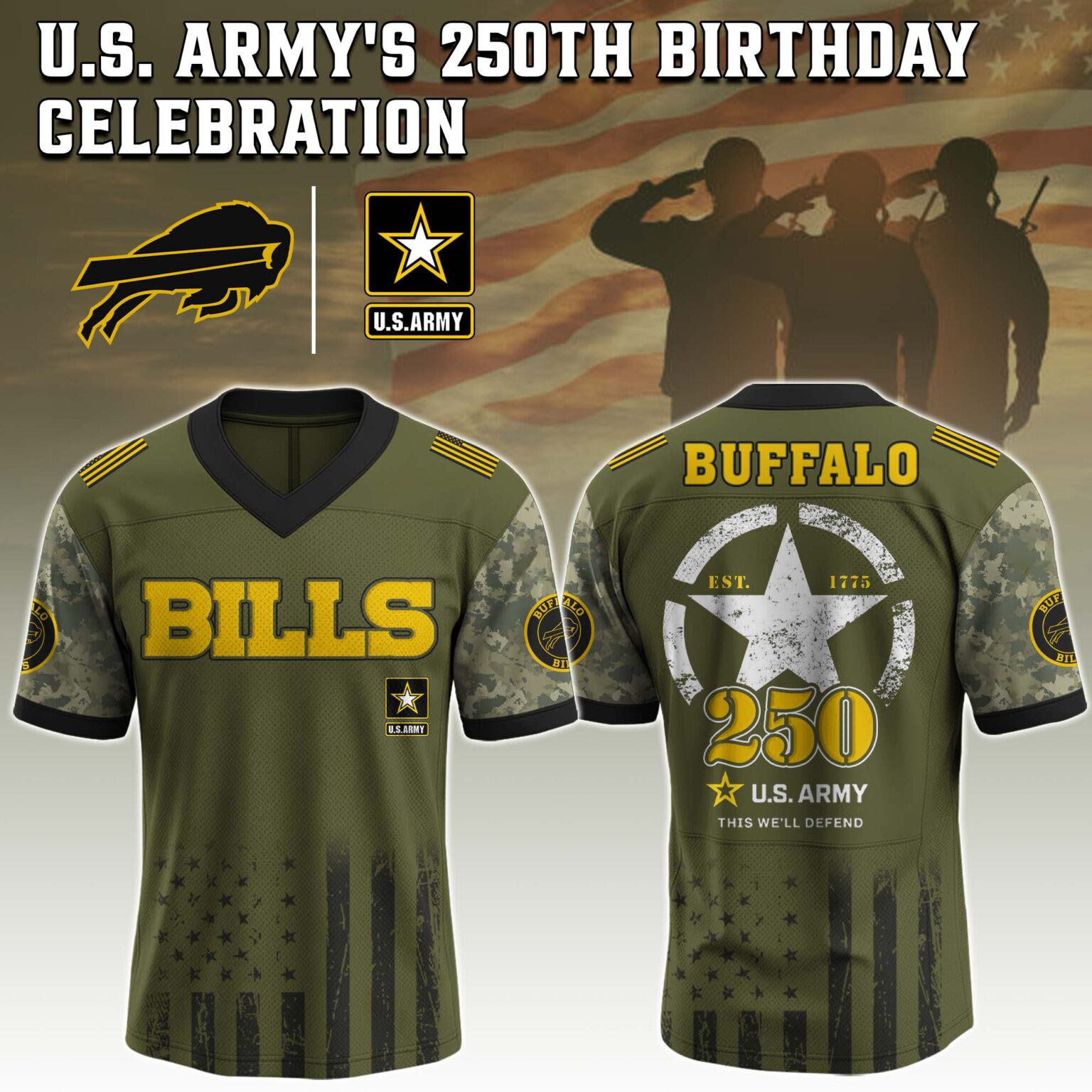 Buffalo Bills 250 U.S. Army Jersey