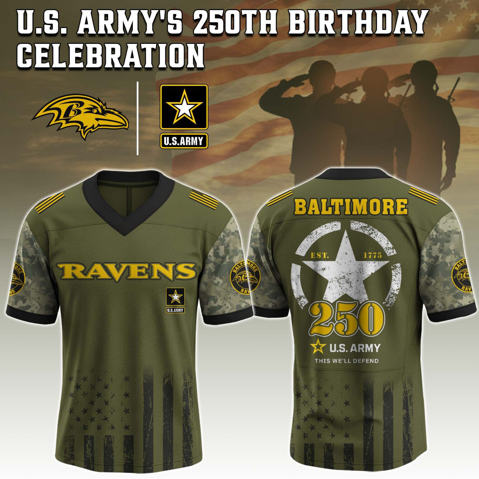 Baltimore Ravens 250 U.S. Army Jersey