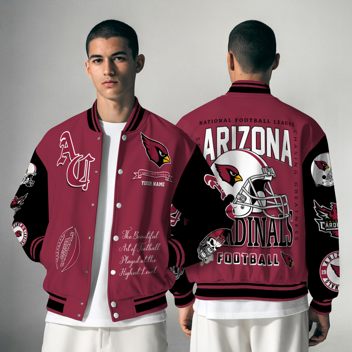 Arizona Cardinals Personalized Varsity Jacket Gift For Men