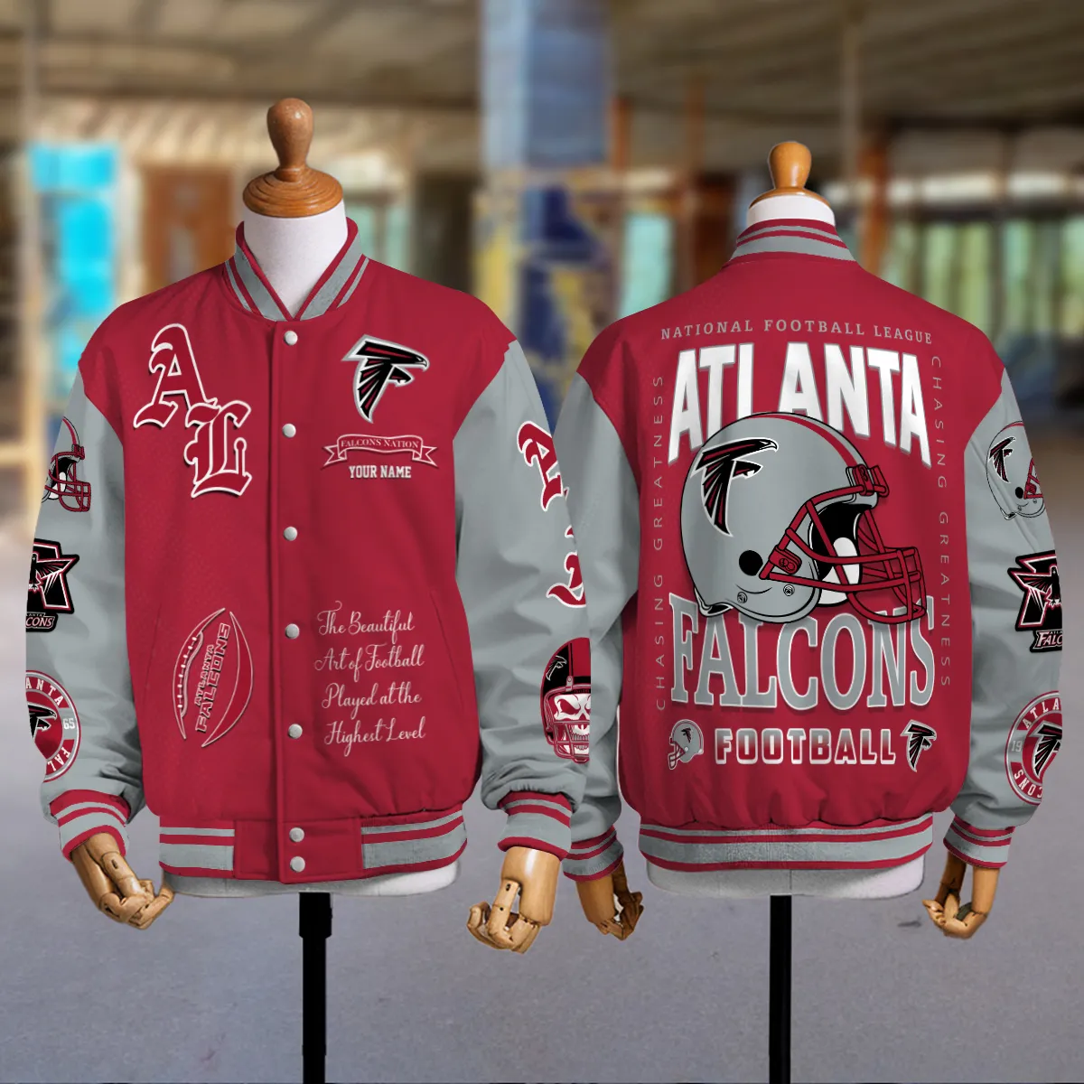 Atlanta Falcons 2025 NFL Baseball Jacket For Women
