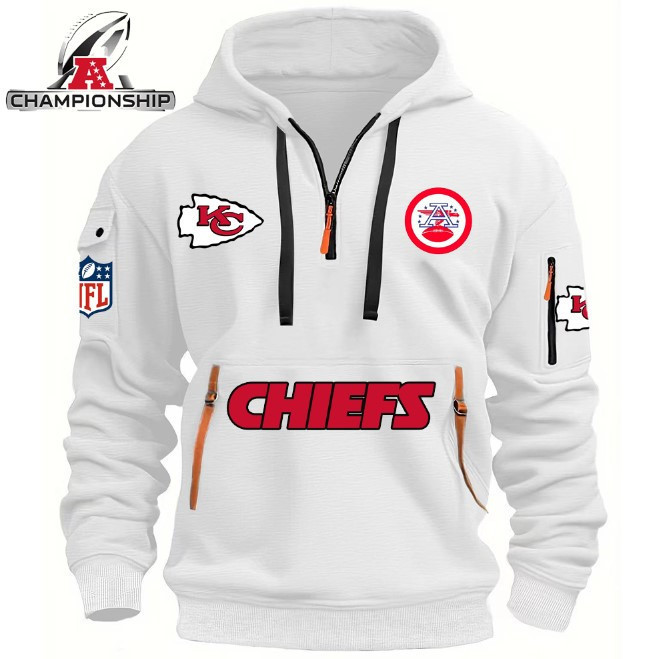 2025 NFL Championship Kansas City Chiefs Quarter Zip Hoodie For Men