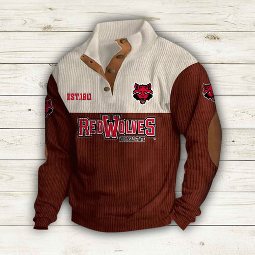 Arkansas State Red Wolves Football Button Quarter Sweater