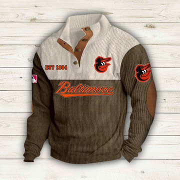 Baltimore Orioles Button Quarter Sweater
