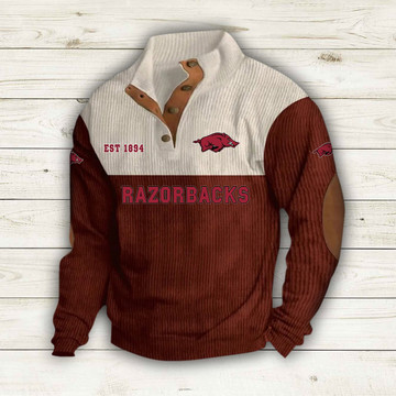 Arkansas Razorbacks Button Quarter Sweater