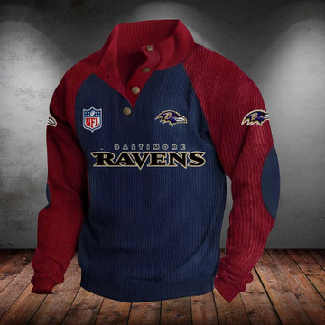 Baltimore Ravens Button Quarter Long Shirt