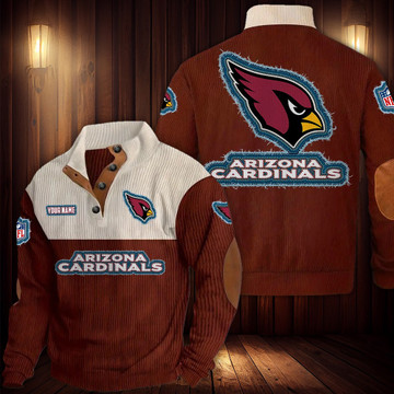 Arizona Cardinals Button Quarter Sweater For Men