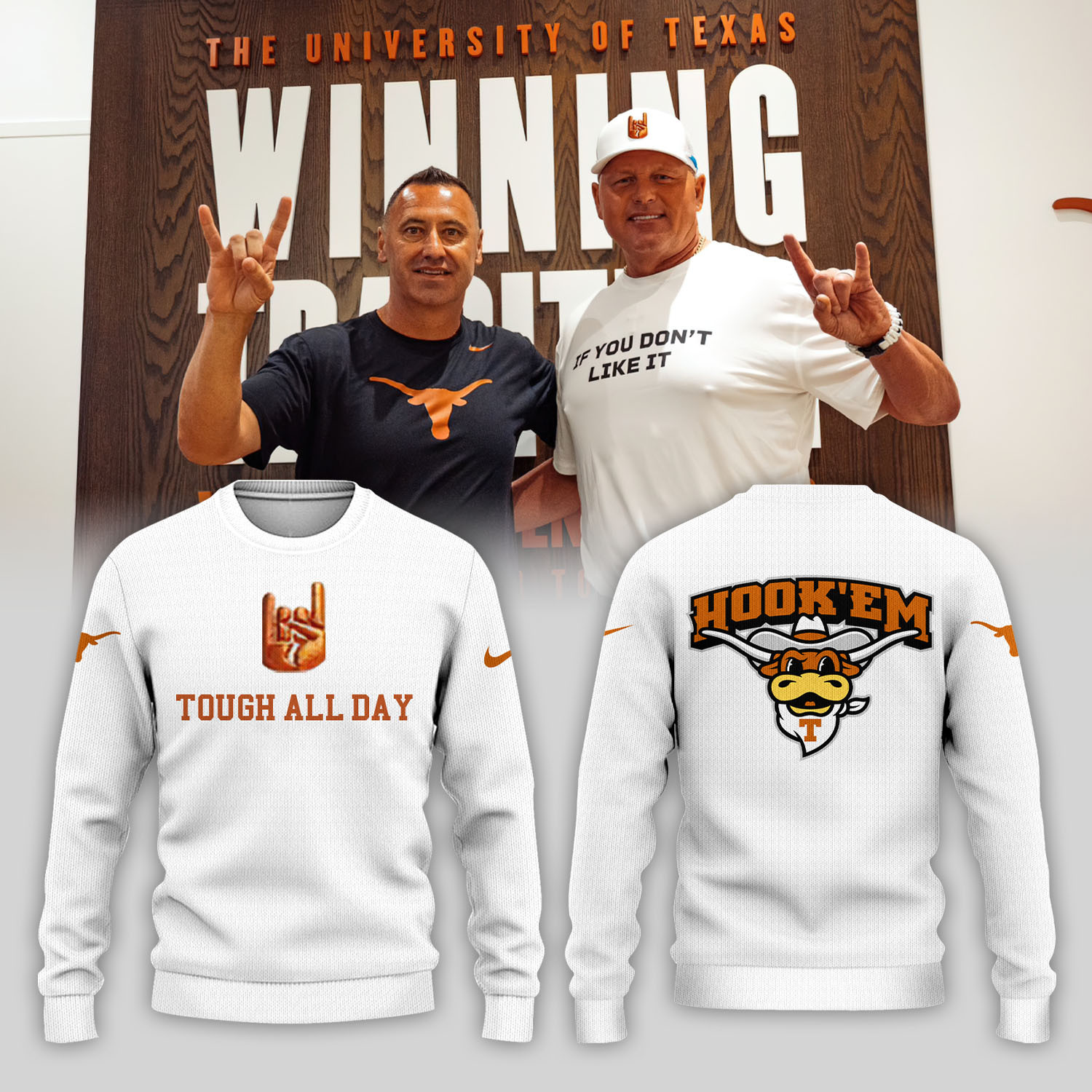 Texas Longhorns Tough All Day Sweatshirt Football Fan Gift Ideas