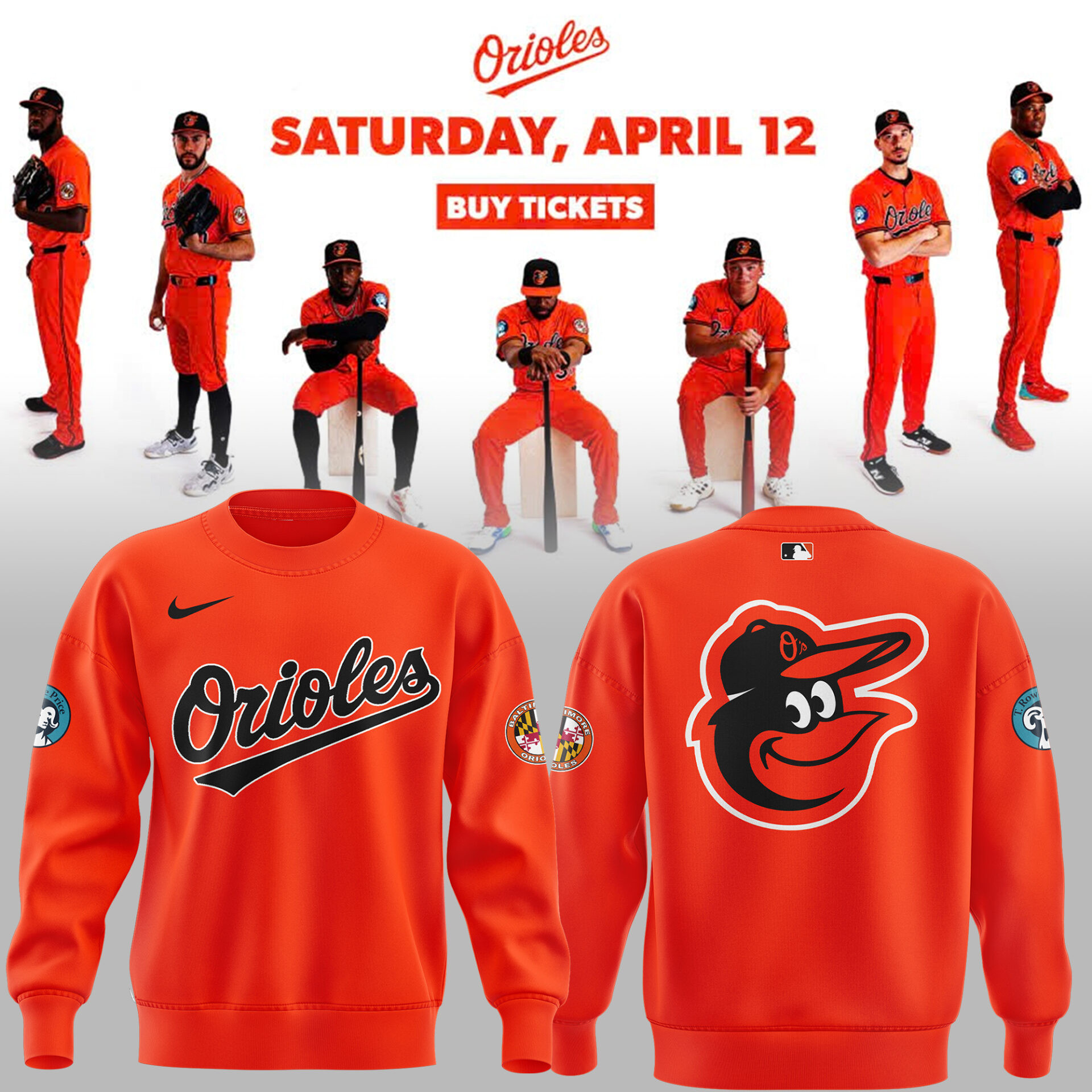 Baltimore Orioles Orange On Orange Sweatshirt