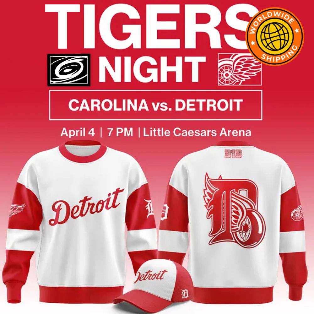 Detroit Red Wings Tigers Night 2025 Sweatshirt Great FatherS Day Gifts