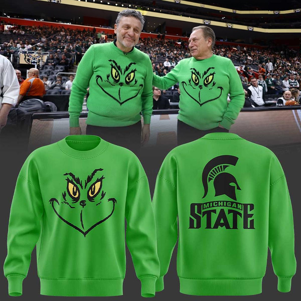 Michigan State Spartans Merry Grinchmas From Tom Izzo Sweatshirt Best Gift For A Basketball Fan