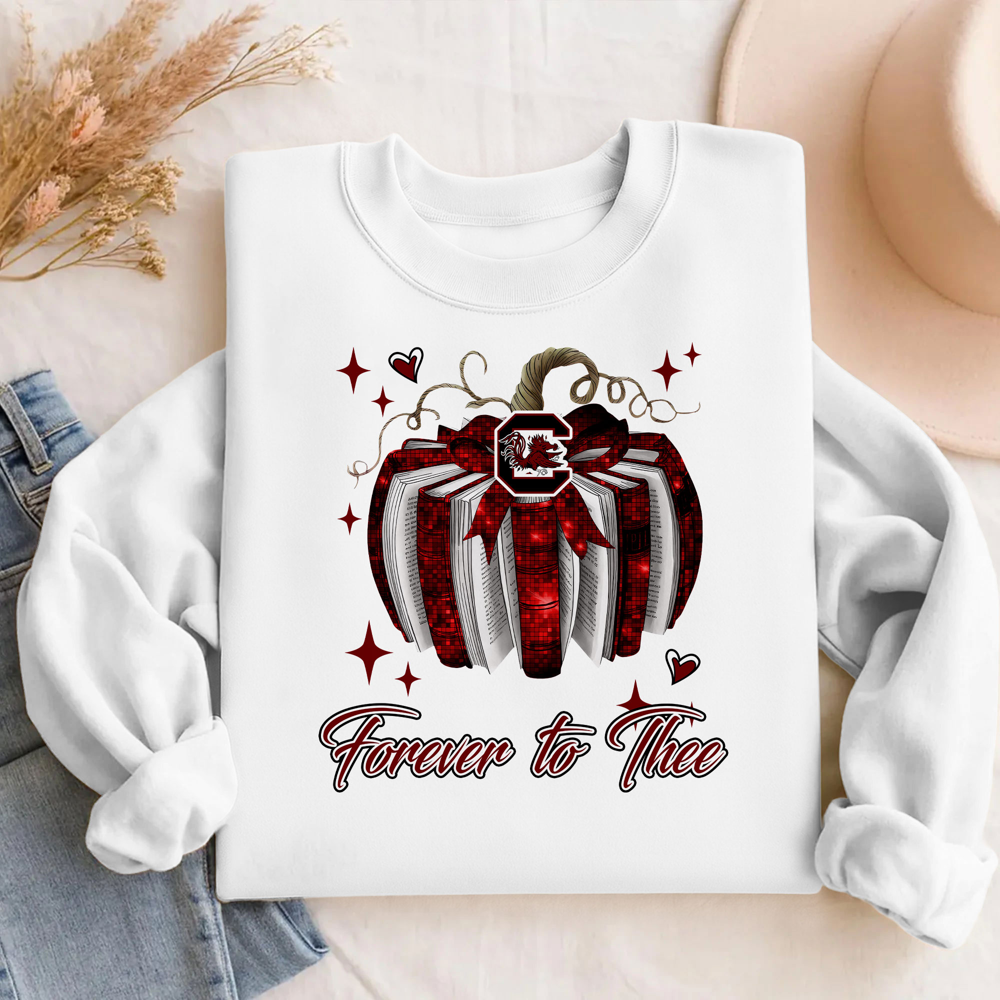 South Carolina Gamecocks NCAA Pumpkin Bow Game Day Sweater