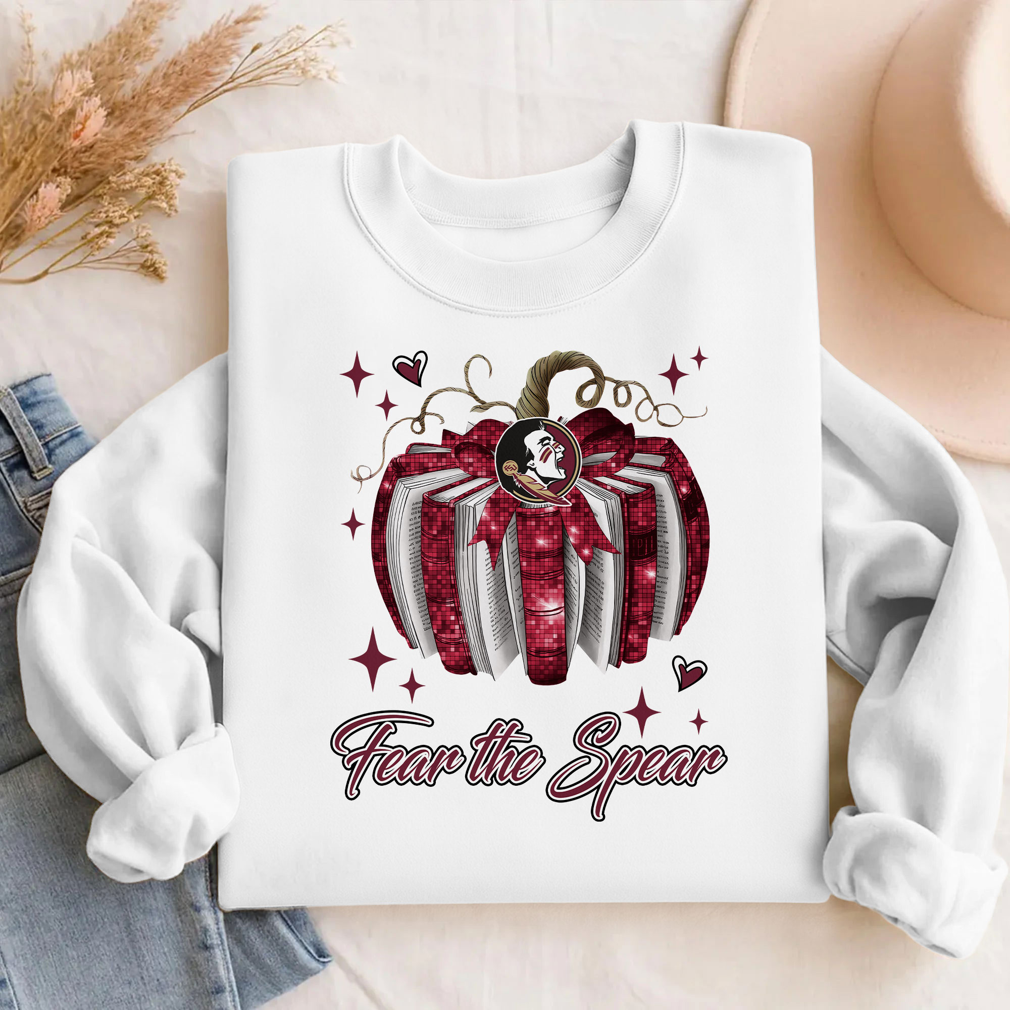 Florida State Seminoles NCAA Pumpkin Bow Game Day Sweater