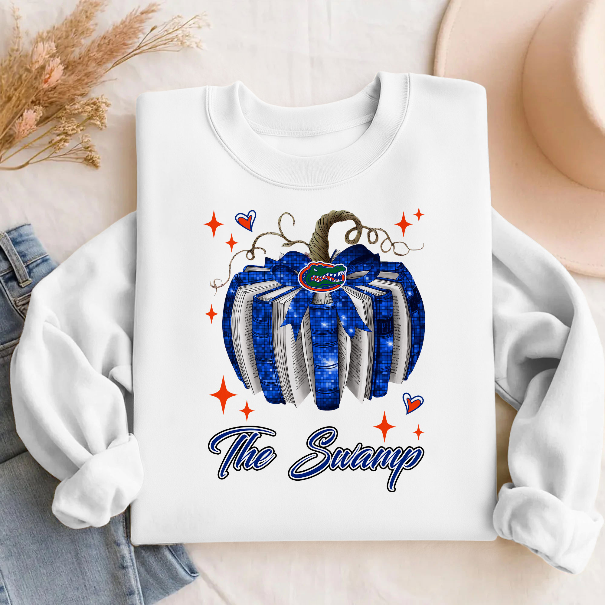 Florida Gators NCAA Pumpkin Bow Game Day Sweater