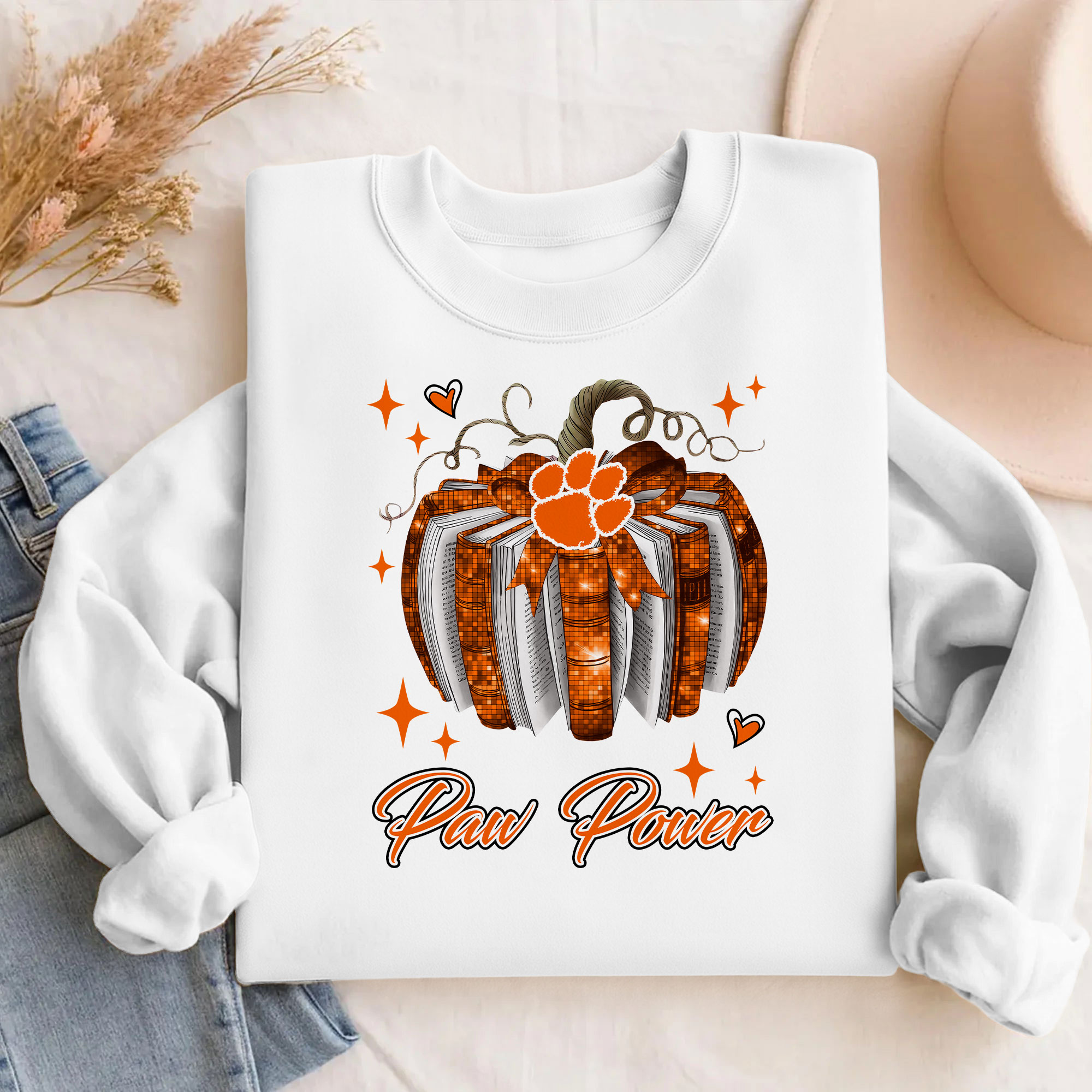 Clemson Tigers NCAA Pumpkin Bow Game Day Sweater