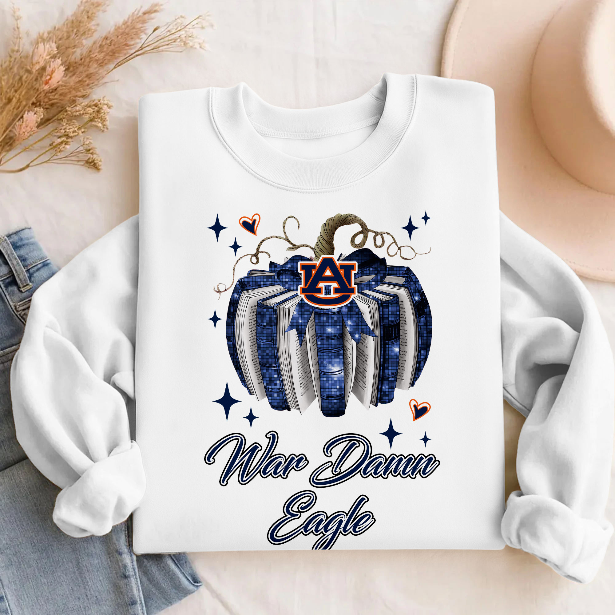 Auburn Tigers NCAA Pumpkin Bow Game Day Sweater