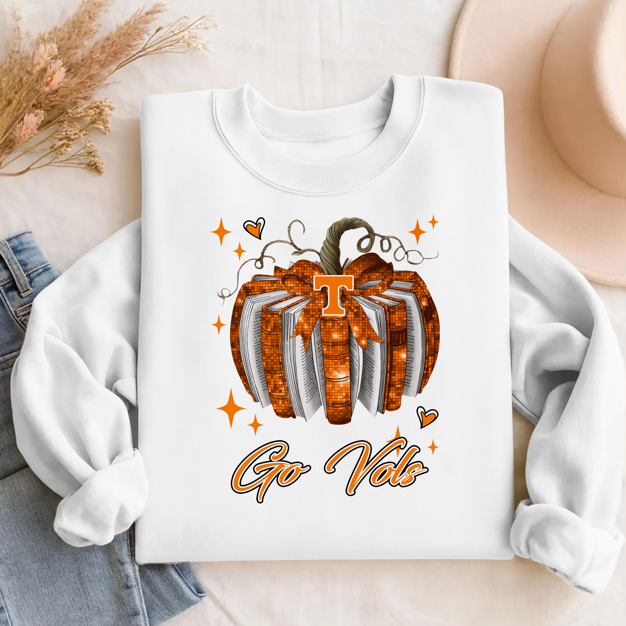 Tennessee Volunteers NCAA Pumpkin Bow Game Day Sweater