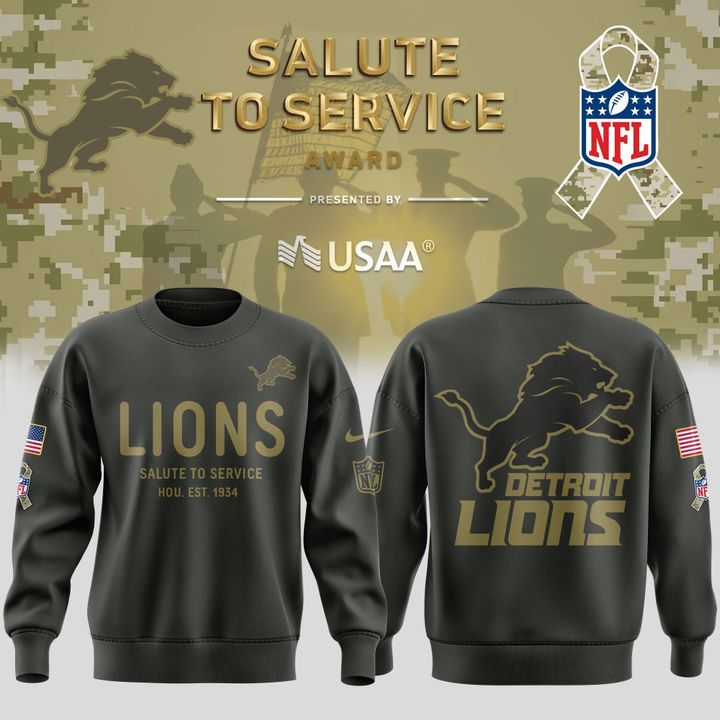 Detroit Lions Salute To Service Sideline 2025 Sweatshirt