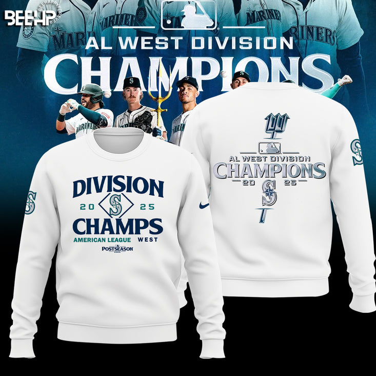 Seattle Mariners 2025 Al West Division Champions Limited Edition Sweat Sweatshirt 