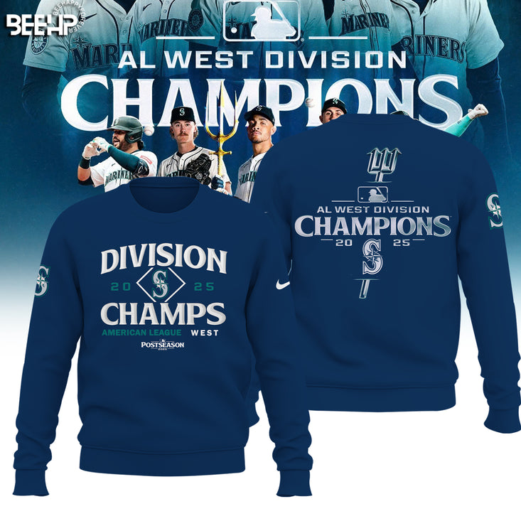 Seattle Mariners 2025 Al West Division Champions Limited Edition Sweat Sweatshirt 