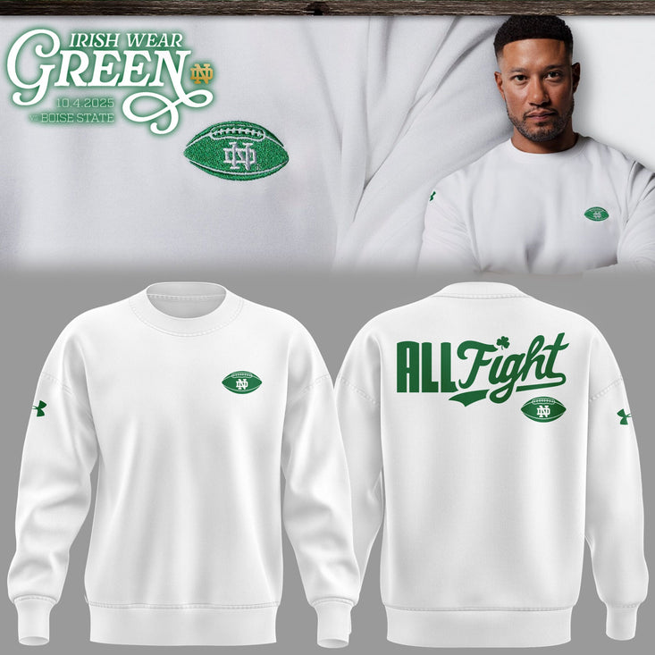 Special Edition Notre Dame Irish Wear Green White Sweatshirt