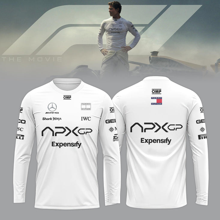 F1 The Movie 2025 Apxgp Brad Pitt Long Sleeve Shirt