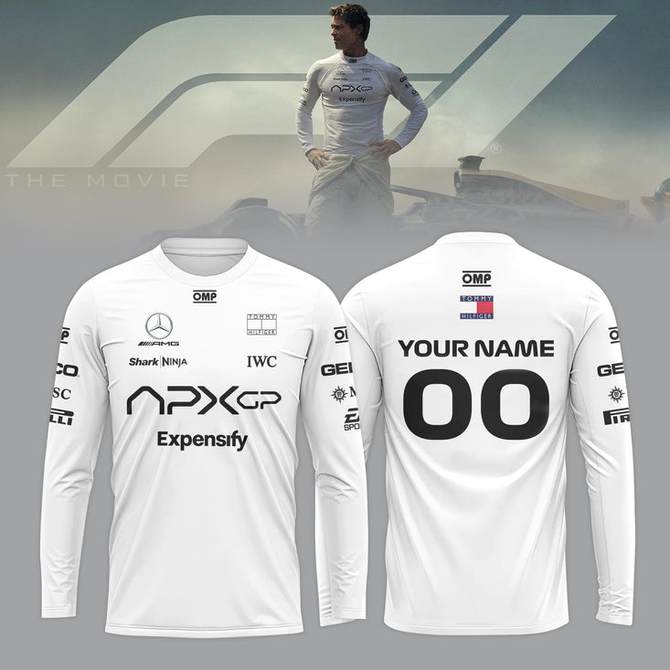 F1 The Movie 2025 Apxgp Brad Pitt Custom Long Sleeve Shirt