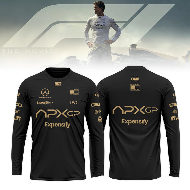 F1 The Movie 2025 Apxgp Brad Pitt Long Sleeve Shirt