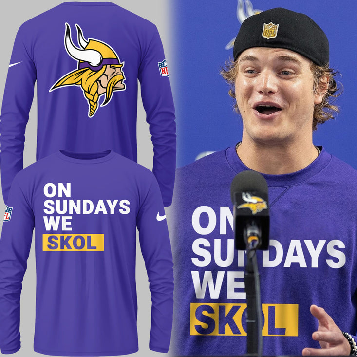 Vikings Fb On Sundays We Skol Purple Long Sweatshirt