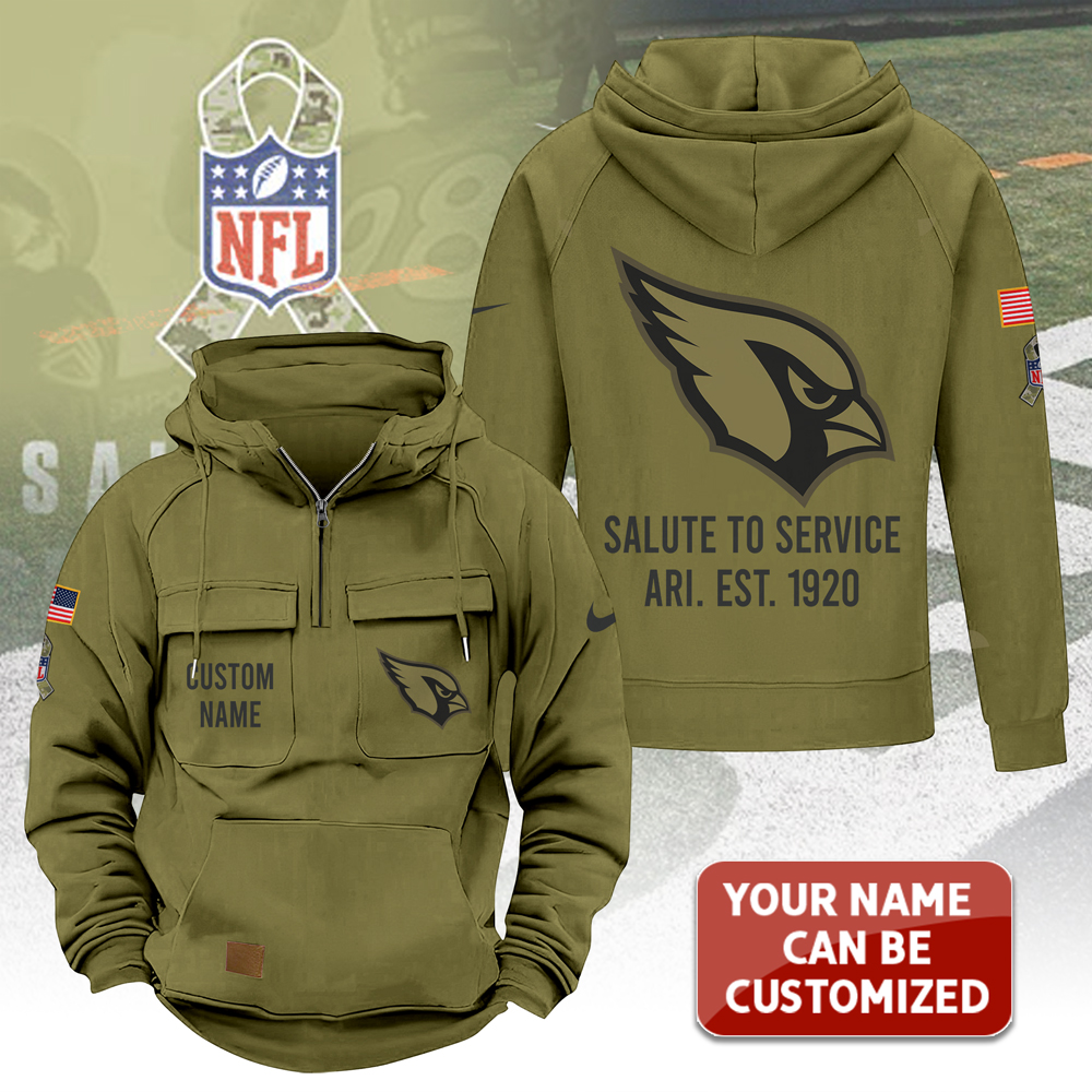 Arizona Cardinals Custome Salute To Service 2D Vintage Men Hoodie