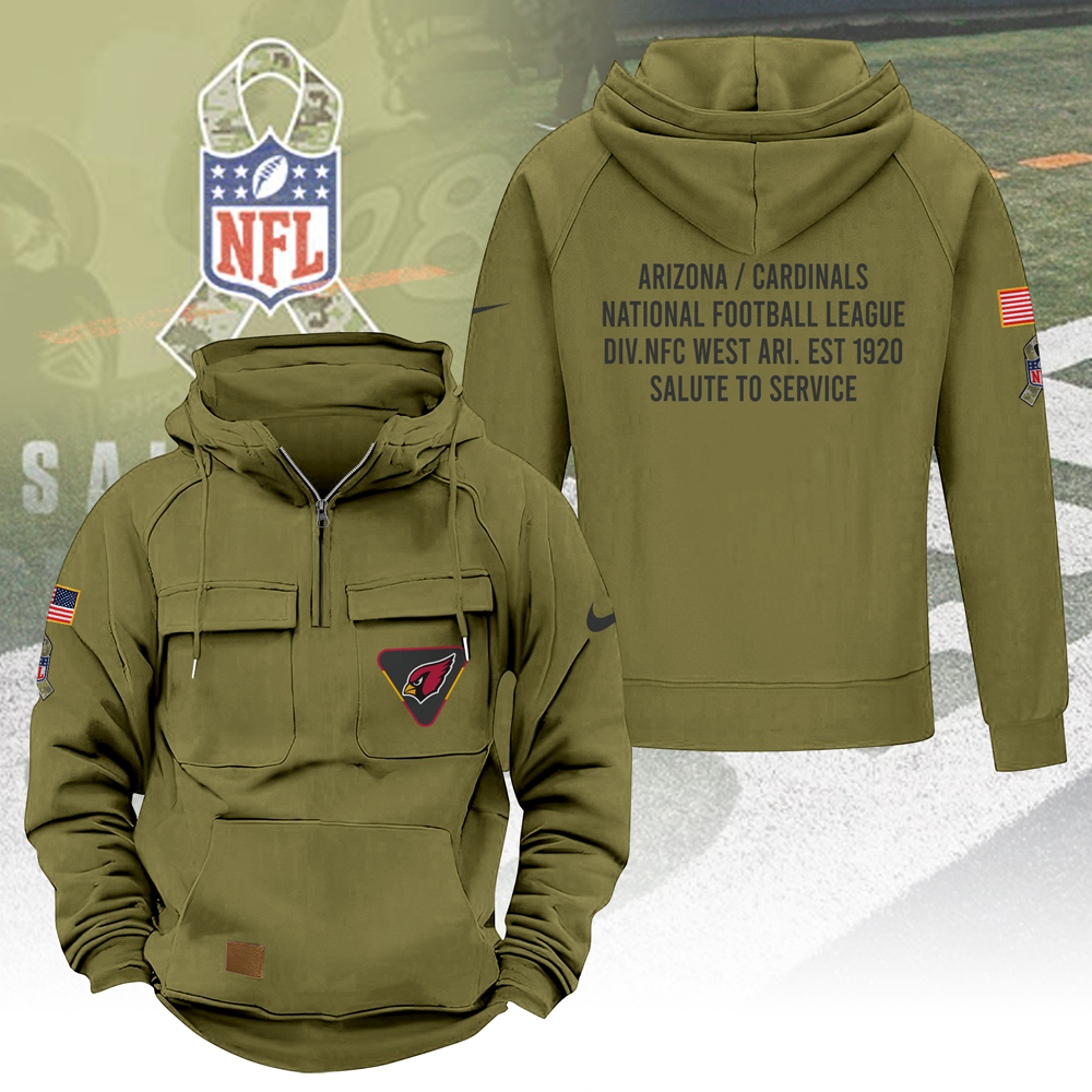 Arizona Cardinals Custome Salute To Service 2D Vintage Men Hoodie